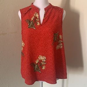 Red polka dots and flower blouse from Forever 21